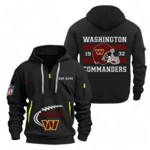 Training Hoodie Half Zipper, Fan-Friendly Logo Design NFL780 - Black