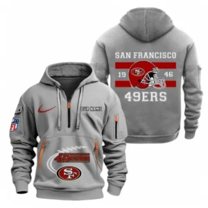 Performance Hoodie Half Zipper, Fan Edition Logo NFL780 - Gray