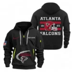 Lightweight Sports Hoodie Half Zipper, Unique Logo Print NFL780 - Black