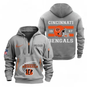 Performance Hoodie Half Zipper, Fan Edition Logo NFL780 - Gray