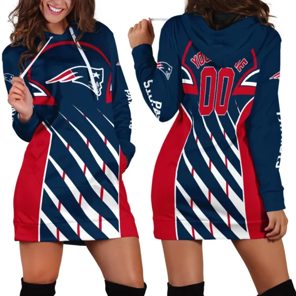 Blue Pride Hoodie Dress Women, Casual Women's Hoodie Dress PTHDDEP00