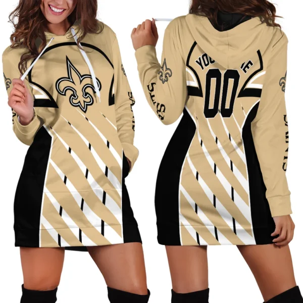 Gold Pride Hoodie Dress Women, Sport Lifestyle Hoodie Dress PTHDDOS00
