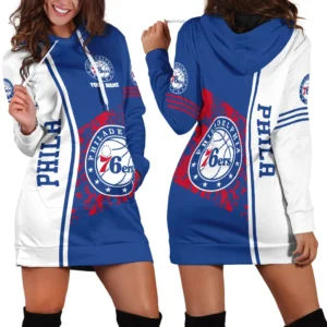 Basketball Support Crew Hoodie Dress For Women, Lifestyle Women's Hoodie Dress PTHDD6E1