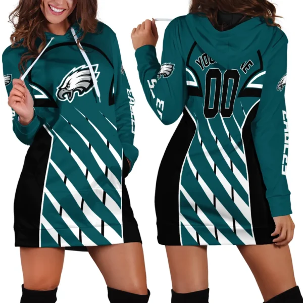 Eagle Crew Hoodie Dress Women, Streetwear Women's Hoodie Dress PTHDDPE00