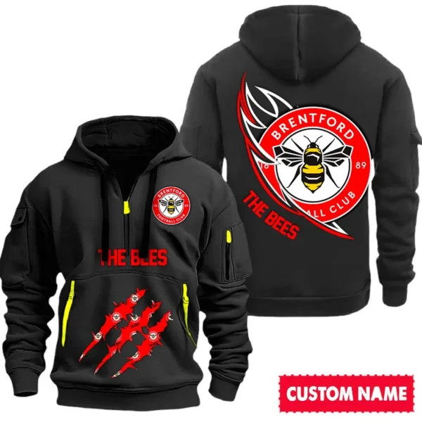 Performance Hoodie Half Zipper, Fan Edition Logo SPO012 - Black