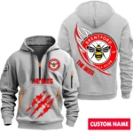 Lightweight Sports Hoodie Half Zipper, Unique Logo Print SPO012 - Gray