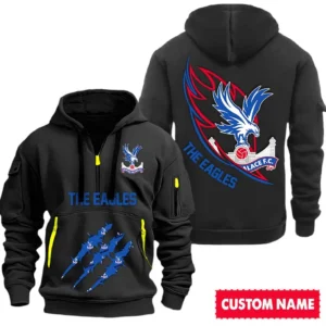 Outdoor Half-Zip Hoodie, Team Spirit Logo Design SPO012 - Black