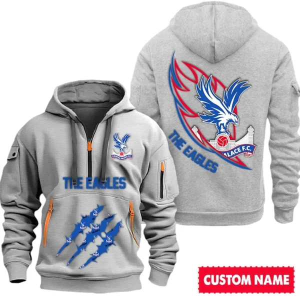 Training Hoodie Half Zipper, Fan-Friendly Logo Design SPO012 - Gray