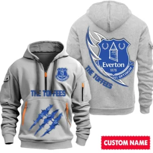 Urban Streetwear Hoodie, Half-Zip with Exclusive Logo SPO012 - Gray