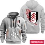 Lightweight Sports Hoodie Half Zipper, Unique Logo Print SPO012 - Gray