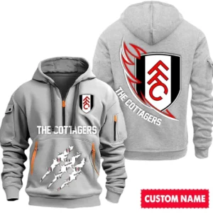 Lightweight Sports Hoodie Half Zipper, Unique Logo Print SPO012 - Gray