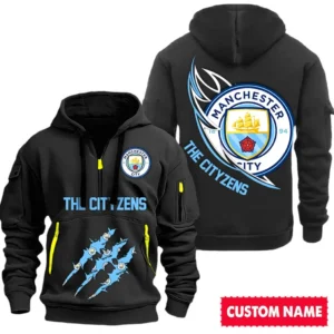 Fan Gift Hoodie Half Zipper, Sports-Inspired Logo Design SPO012 - Black