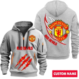 Outdoor Half-Zip Hoodie, Team Spirit Logo Design SPO012 - Gray