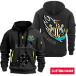 Lightweight Sports Hoodie Half Zipper, Unique Logo Print SPO012 - Black