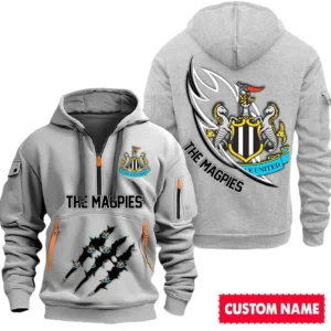 Fan Gift Hoodie Half Zipper, Sports-Inspired Logo Design SPO012 - Gray