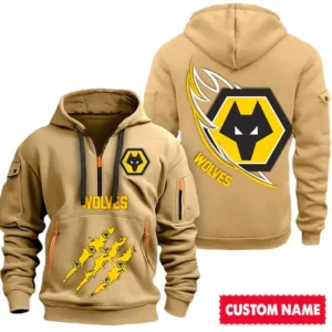 Training Hoodie Half Zipper, Fan-Friendly Logo Design SPO012 - Khaki