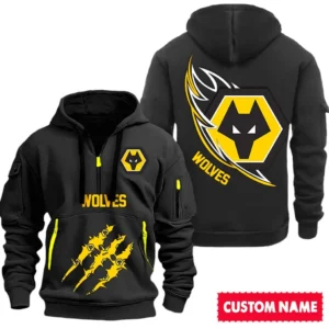 Lightweight Sports Hoodie Half Zipper, Unique Logo Print SPO012 - Black