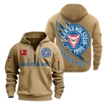 Urban Streetwear Hoodie, Half-Zip with Exclusive Logo SPO038 - Khaki