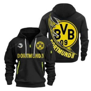 Performance Hoodie Half Zipper, Fan Edition Logo SPO038 - Black
