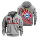 Performance Hoodie Half Zipper, Fan Edition Logo SPO038 - Gray