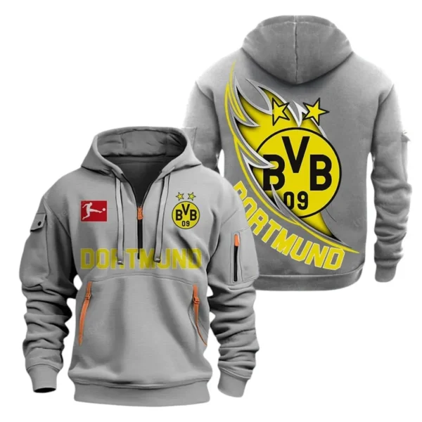 Training Hoodie Half Zipper, Fan-Friendly Logo Design SPO038 - Gray
