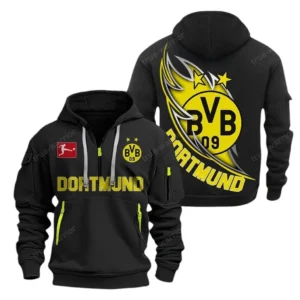 Lightweight Sports Hoodie Half Zipper, Unique Logo Print SPO038 - Black