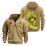 Fan Gift Hoodie Half Zipper, Sports-Inspired Logo Design SPO038 - Khaki