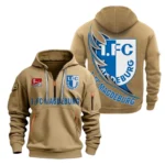 Performance Hoodie Half Zipper, Fan Edition Logo SPO038 - Khaki