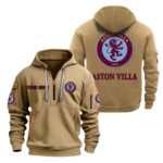 Performance Hoodie Half Zipper, Fan Edition Logo SPO041 - Khaki