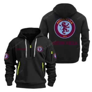 Everyday Hoodie Half Zipper, Athletic-Inspired Logo SPO041 - Black