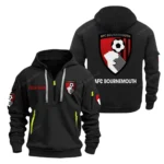 Training Hoodie Half Zipper, Fan-Friendly Logo Design SPO041 - Black