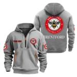 Performance Hoodie Half Zipper, Fan Edition Logo SPO041 - Gray