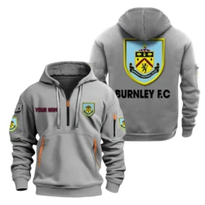 Casual Sports Hoodie Half Zipper, Modern Logo Detail Printing SPO041 - Gray