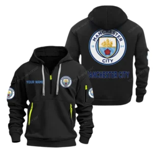 Training Hoodie Half Zipper, Fan-Friendly Logo Design SPO041 - Black