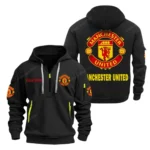 Urban Streetwear Hoodie, Half-Zip with Exclusive Logo SPO041 - Black