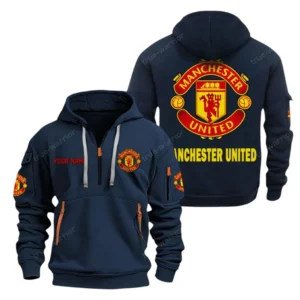 Everyday Hoodie Half Zipper, Athletic-Inspired Logo SPO041 - Navy