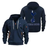 Lightweight Sports Hoodie Half Zipper, Unique Logo Print SPO041 - Navy