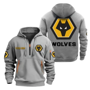 Performance Hoodie Half Zipper, Fan Edition Logo SPO041 - Gray