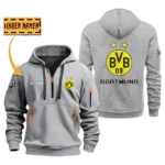 Training Hoodie Half Zipper, Fan-Friendly Logo Design SPO048 - Gray