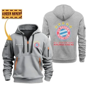 Everyday Hoodie Half Zipper, Athletic-Inspired Logo SPO048 - Gray