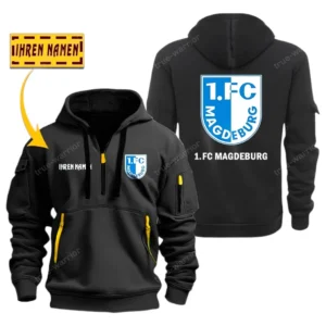 Training Hoodie Half Zipper, Fan-Friendly Logo Design SPO048 - Black