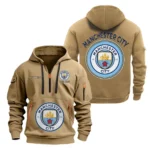Performance Hoodie Half Zipper, Fan Edition Logo SPO061 - Khaki