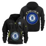 Urban Streetwear Hoodie, Half-Zip with Exclusive Logo SPO061 - Black