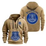 Outdoor Half-Zip Hoodie, Team Spirit Logo Design SPO061 - Khaki