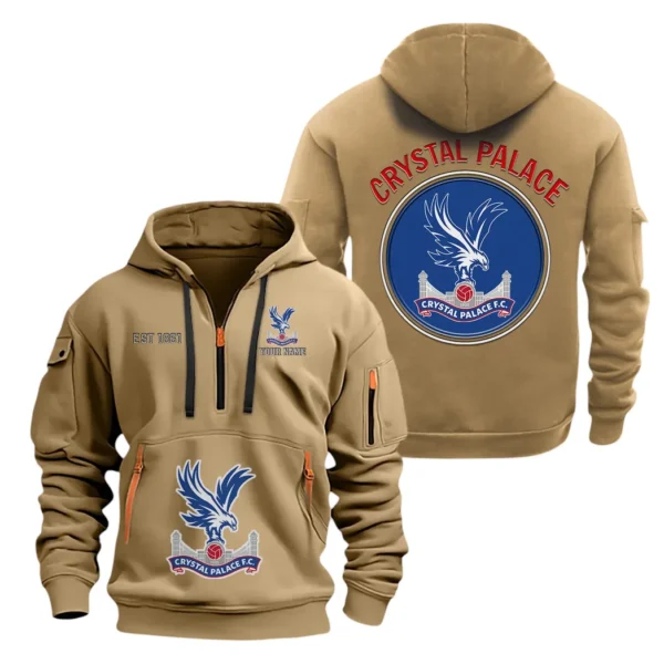Performance Hoodie Half Zipper, Fan Edition Logo SPO061 - Khaki