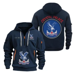 Lightweight Sports Hoodie Half Zipper, Unique Logo Print SPO061 - Navy