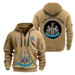 Street-Style Hoodie Half Zipper, Modern Sports Logo SPO061 - Khaki