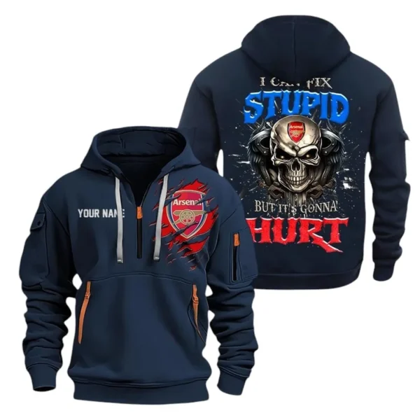 Urban Streetwear Hoodie, Half-Zip with Exclusive Logo SPO101 - Navy