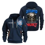 Everyday Hoodie Half Zipper, Athletic-Inspired Logo SPO101 - Navy