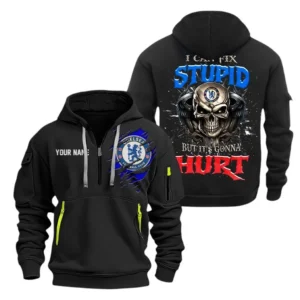 Outdoor Half-Zip Hoodie, Team Spirit Logo Design SPO101 - Black